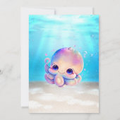 Cute Baby Octopus Waterverf Kinderen van Birthday Kaart (Achterkant)