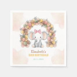 Cute Baby Olifant Ballon Boog Verjaardag Servet