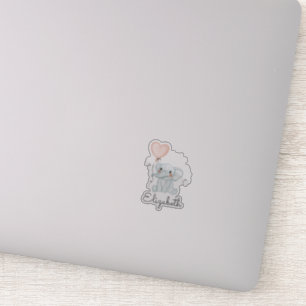 Cute Baby Olifant, Ballon Sticker