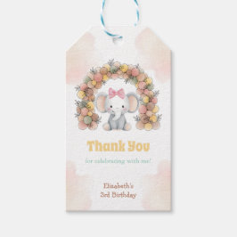 Cute Baby Olifant Ballonboog Verjaardag Bedankt Cadeaulabel