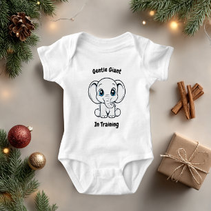 Cute Baby Olifant Blauwe Ogen Illustratie Outfit Romper