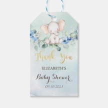 Cute Baby Olifant Blauwe Rozen Baby Shower