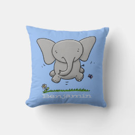 Cute baby olifant blue cartoon illustratie kussen