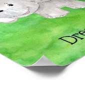 Cute Baby Olifant Droom Groot Citaat Slaapkamer Poster (Hoek)