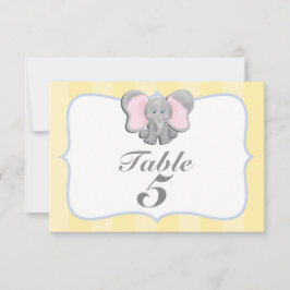 Cute Baby Olifant Feest Tafel Nummerkaart #2 Kaart