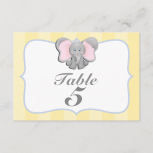Cute Baby Olifant Feest Tafel Nummerkaart #2 Kaart