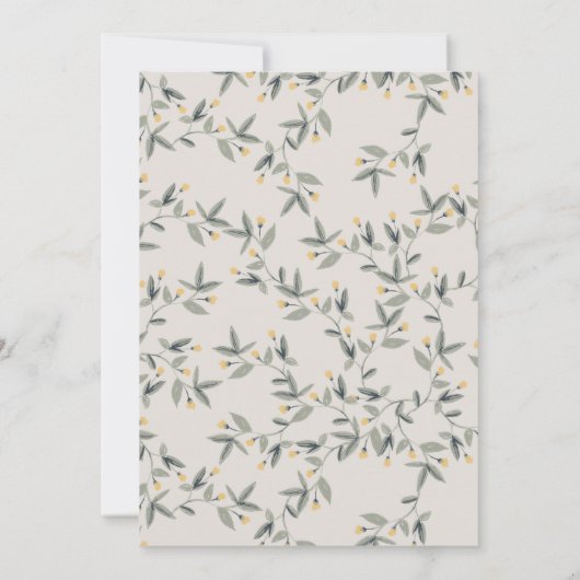 Cute Baby Olifant Foliage Baby Shower Uitnodiging (Achterkant)