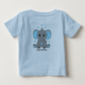 Cute baby olifant in blauw, handgetekend,  (Achterkant)