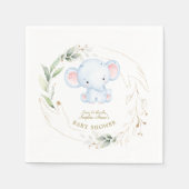 Cute Baby Olifant Jungle Groene Baby Shower    Servet (Voorkant)