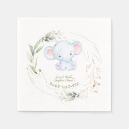 Cute Baby Olifant Jungle Groene Baby Shower    Servet