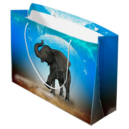 Cute baby-olifant large cadeautasje (Achterkant Gekanteld)