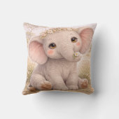 Cute Baby Olifant Neutrale Kinderkamer  Kussen (Achterkant)