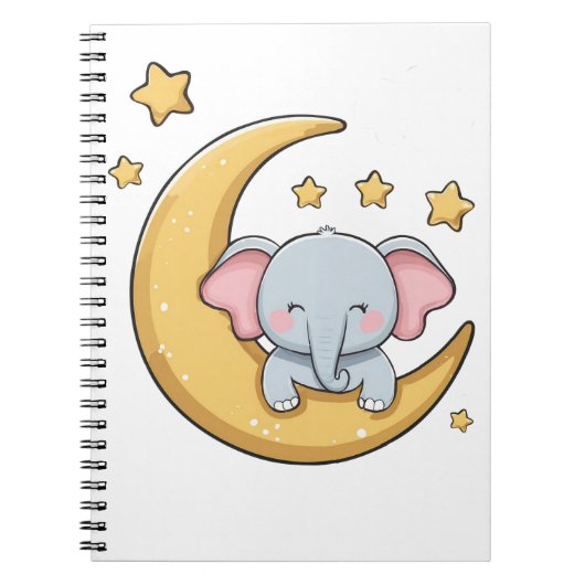 Cute baby-olifant notitieboek (Voorkant)
