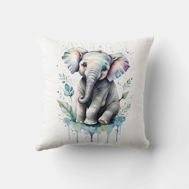 Cute Baby Olifant Sierkussen (Achterkant)