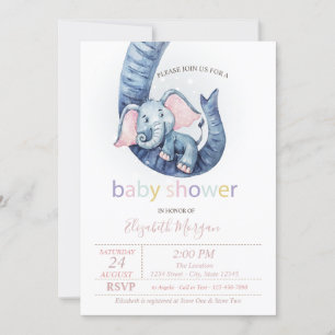 Cute Baby Olifant Stippen Baby Shower Kaart