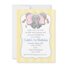 Cute baby olifant verjaardags- of babyshoweruitnod