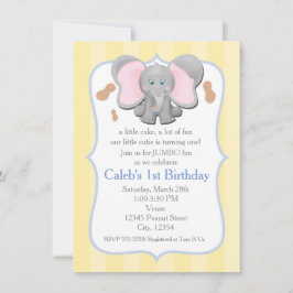 Cute baby olifant verjaardags- of babyshoweruitnod kaart