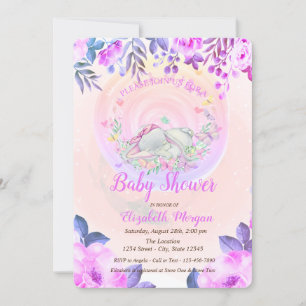 Cute Baby Olifant Vlinders Bloemstuk Kaart
