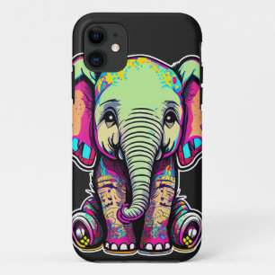 Cute Baby Olifant zittende digitale illustratie Case-Mate iPhone Case