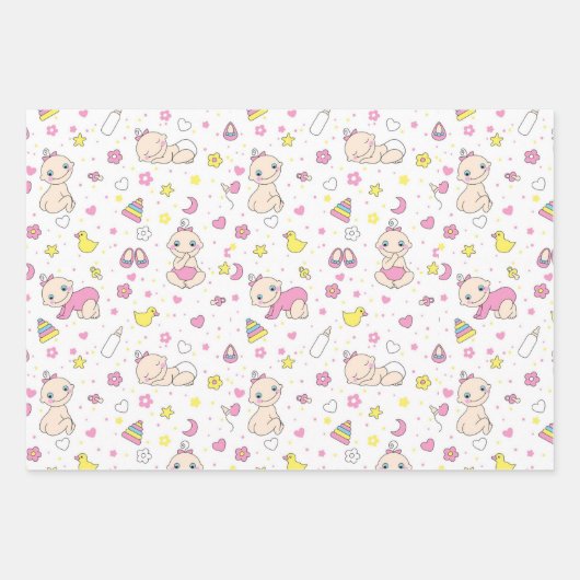 Cute baby-ontwerp inpakpapier vel (Voorkant)