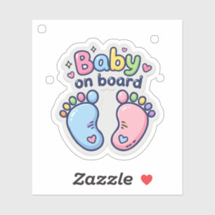 Cute Baby op Boord Voetjes Sticker