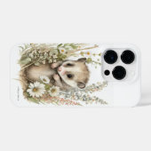 Cute Baby Opossum in wilde bloemen iPhone Hoesje (Achterkant horizontaal)