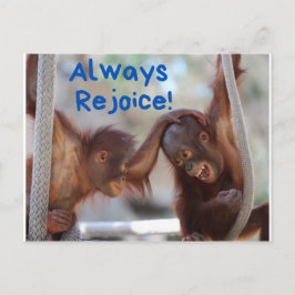 Cute Baby Orangutan Altijd blij Briefkaart