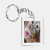 Cute Baby Orangutan Kiss Sleutelhanger (Voorkant Links)