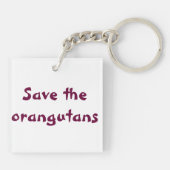Cute Baby Orangutan Kiss Sleutelhanger (Achterkant)