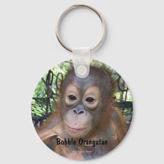 Cute Baby Orangutan Orphan in Borneo Sleutelhanger (Voorkant)