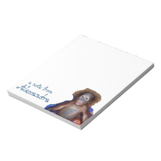 Cute Baby Orangutan Personalized Notepad Notitieblok (Linkerzijde)