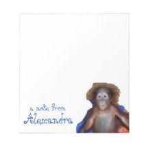 Cute Baby Orangutan Personalized Notepad