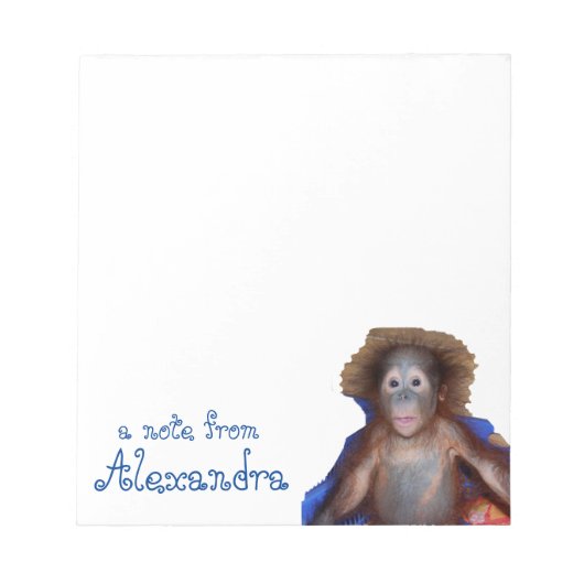 Cute Baby Orangutan Personalized Notepad Notitieblok (Voorkant)