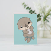 Cute Baby Otter Pup Briefkaart (Staand voorkant)