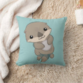 Cute Baby Otter Pup Kussen (Deken)