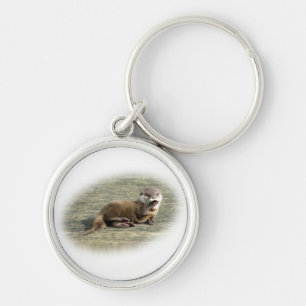 Cute Baby Otter Yawning Sleutelhanger