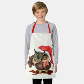 Cute Baby Owl in het Pet met Kerstmis en Gift - Fu Schort (Gedragen)