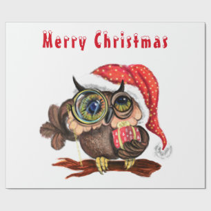 Cute Baby Owl in kerstPet en cadeau voor u Cadeaupapier