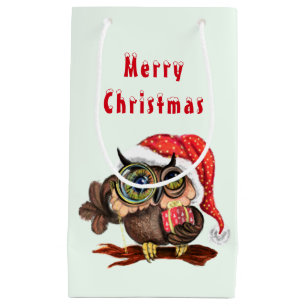 Cute Baby Owl in kerstPet en cadeau voor u Klein Cadeauzakje