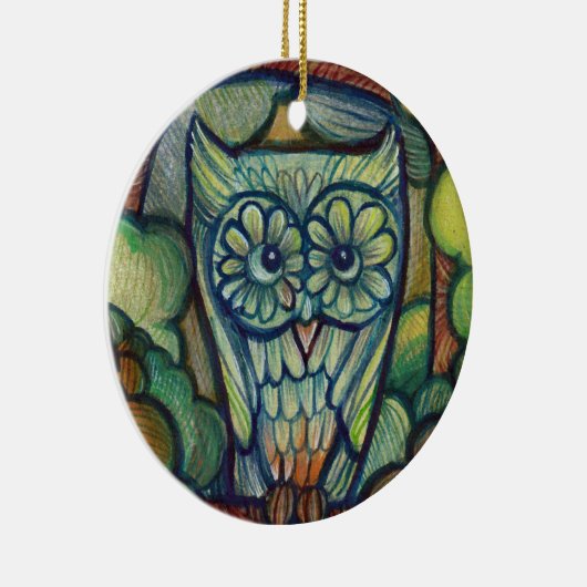 Cute Baby Owl Keramisch Ornament (Rechts)