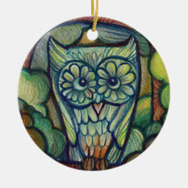 Cute Baby Owl Keramisch Ornament