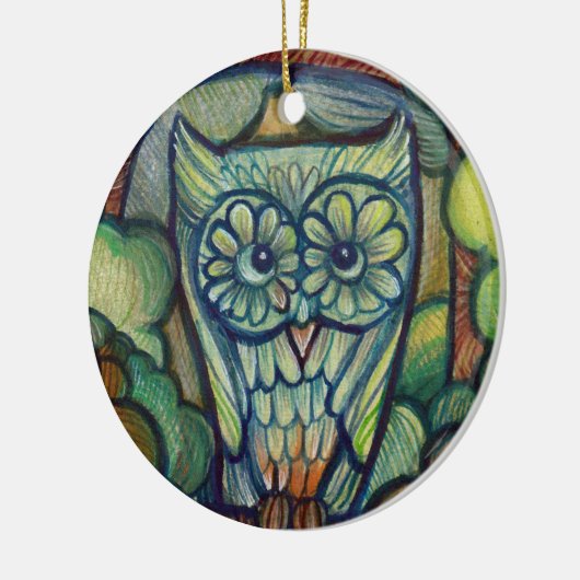 Cute Baby Owl Keramisch Ornament (Links)