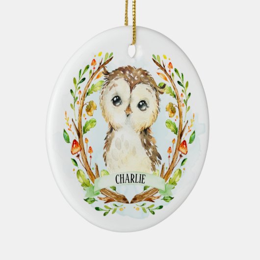 Cute Baby Owl Keramisch Ornament (Rechts)