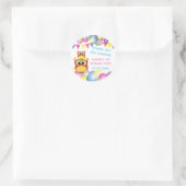 Cute baby owl kinderverjaardag bedankt ronde sticker (Tas)