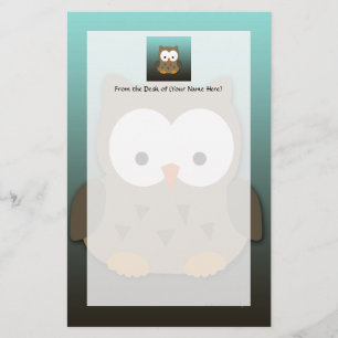 Cute Baby Owl Personalized Briefpapier