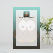 Cute Baby Owl Personalized Briefpapier (Staand voorkant)