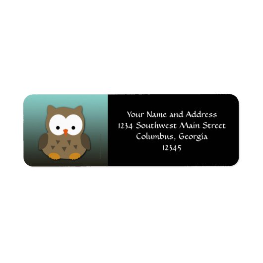Cute Baby Owl Personalized Etiket (Voorkant)