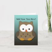 Cute Baby Owl Personalized Kaart (Voorkant)