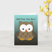 Cute Baby Owl Personalized Kaart (Gele Bloem)
