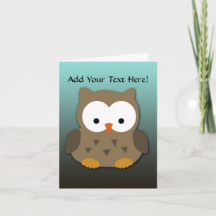 Cute Baby Owl Personalized Kaart